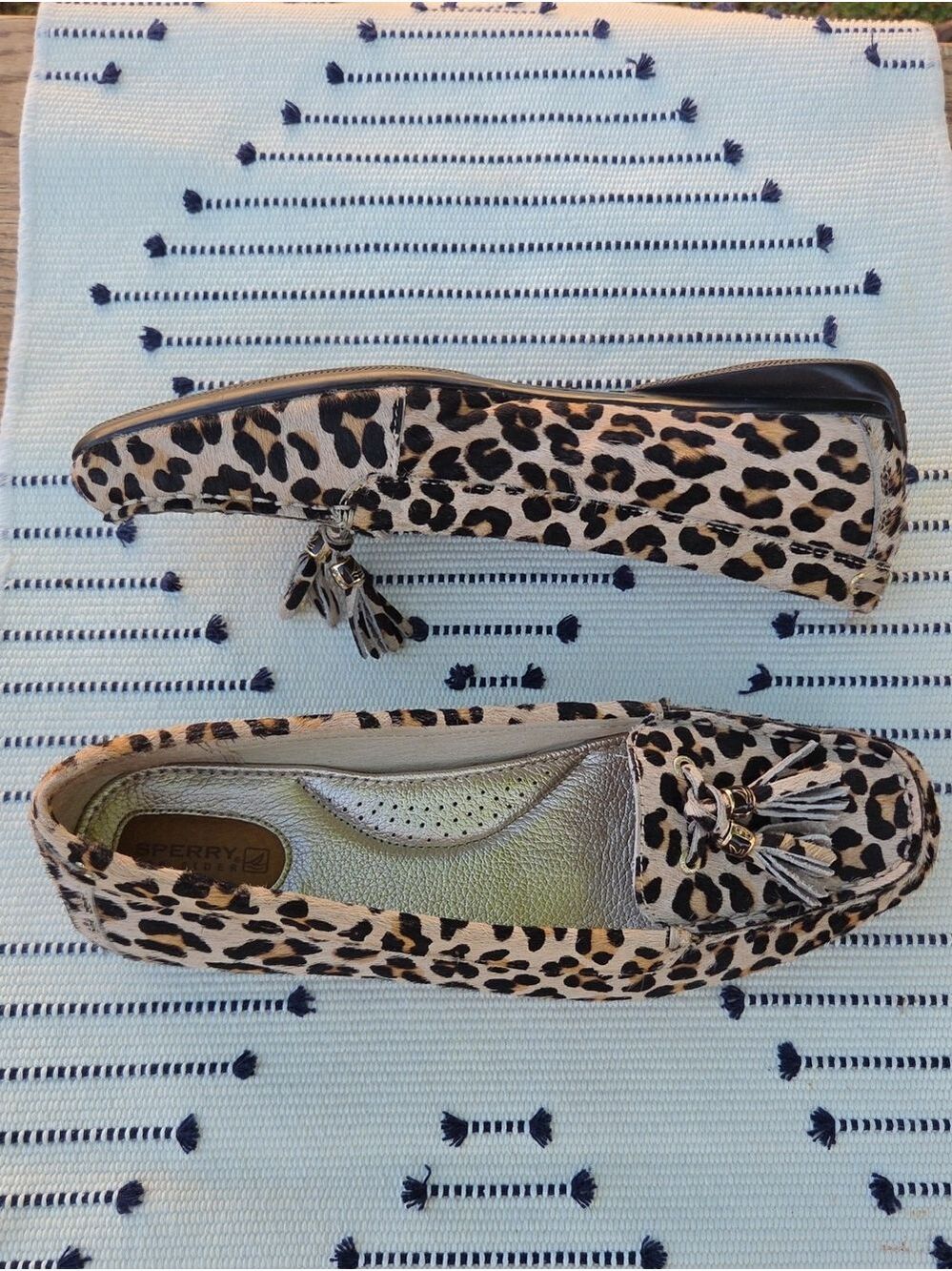 Sperry Top Sider Leopard Print Tassel Loafers Tan/Brown/Black Women's 9 - Picture 8 of 16